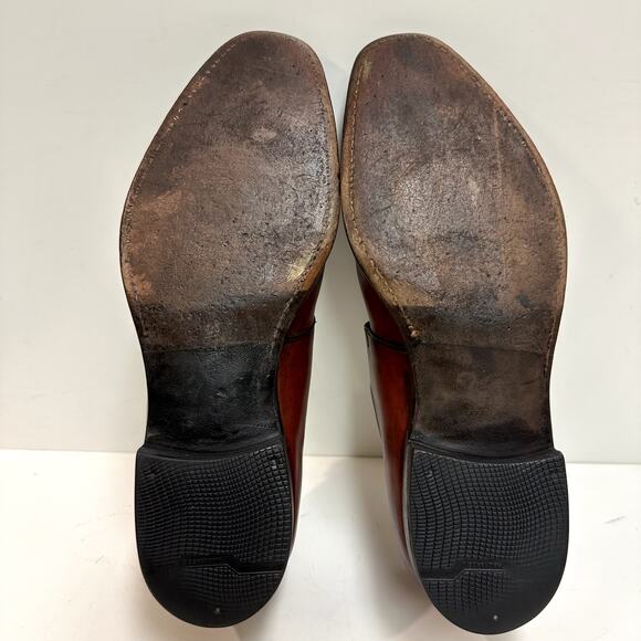 GOOD VTG Edward Green Monk Strap Burgundy Calf Medallion Toe Made in England 9 - Picture 7 of 15